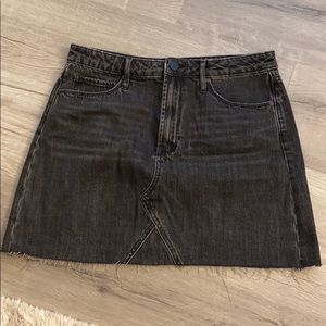 Black denim skirt